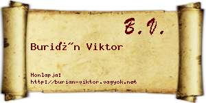 Burián Viktor névjegykártya