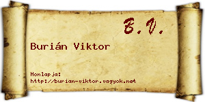 Burián Viktor névjegykártya